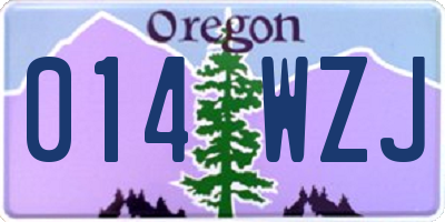 OR license plate 014WZJ