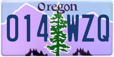 OR license plate 014WZQ
