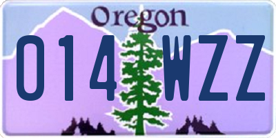 OR license plate 014WZZ