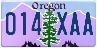 OR license plate 014XAA