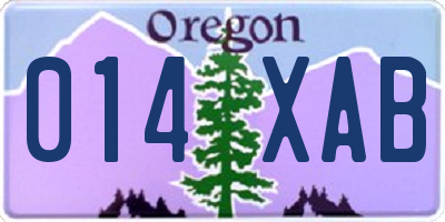 OR license plate 014XAB