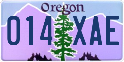 OR license plate 014XAE