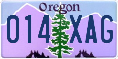 OR license plate 014XAG