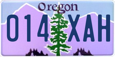 OR license plate 014XAH