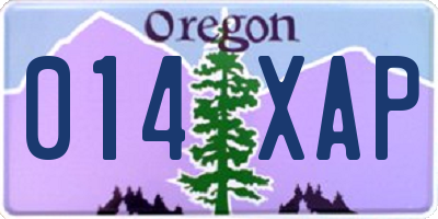 OR license plate 014XAP
