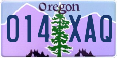 OR license plate 014XAQ