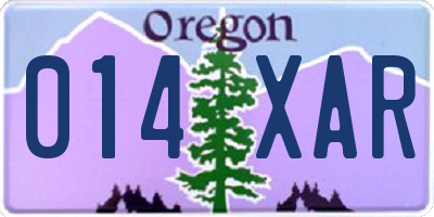 OR license plate 014XAR