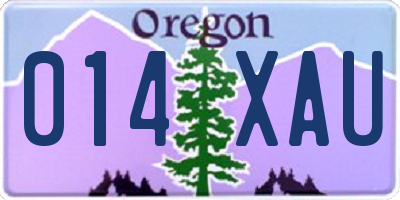 OR license plate 014XAU