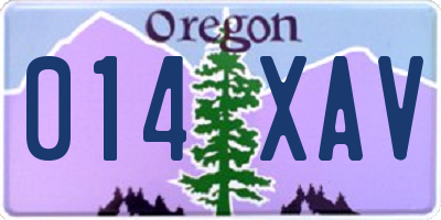 OR license plate 014XAV