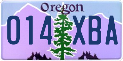 OR license plate 014XBA