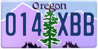 OR license plate 014XBB