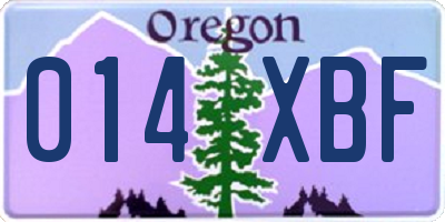 OR license plate 014XBF