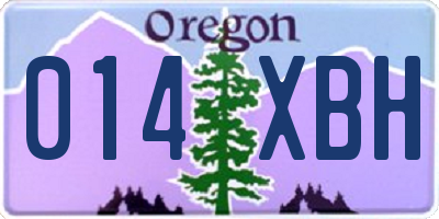OR license plate 014XBH