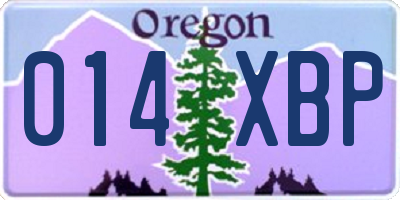 OR license plate 014XBP