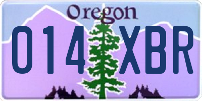 OR license plate 014XBR