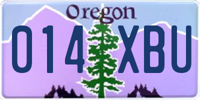 OR license plate 014XBU
