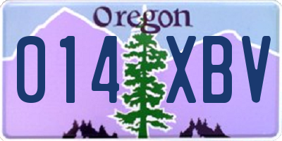 OR license plate 014XBV