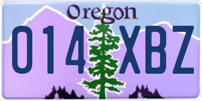 OR license plate 014XBZ