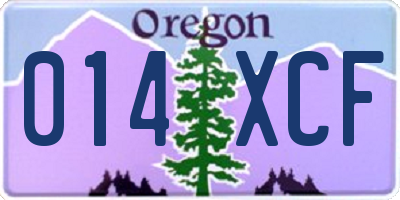 OR license plate 014XCF