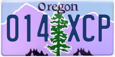 OR license plate 014XCP