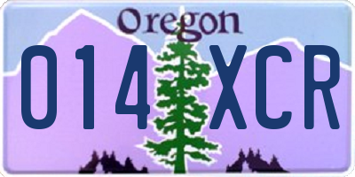 OR license plate 014XCR