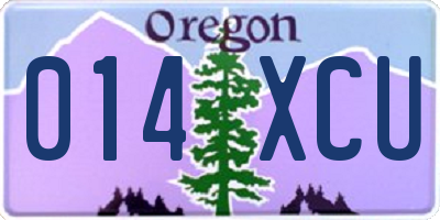OR license plate 014XCU