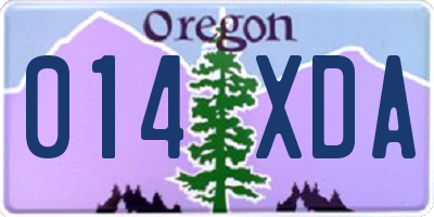 OR license plate 014XDA
