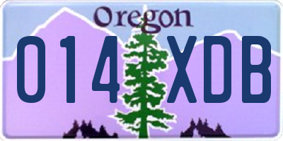 OR license plate 014XDB