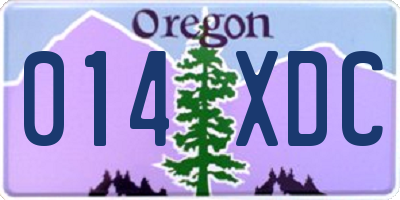 OR license plate 014XDC