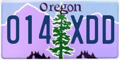 OR license plate 014XDD