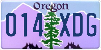 OR license plate 014XDG