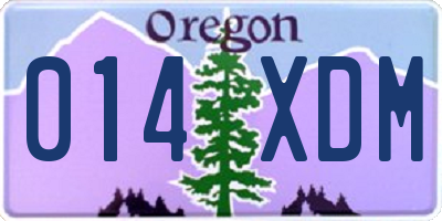 OR license plate 014XDM