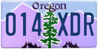 OR license plate 014XDR