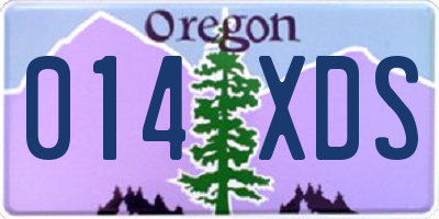 OR license plate 014XDS