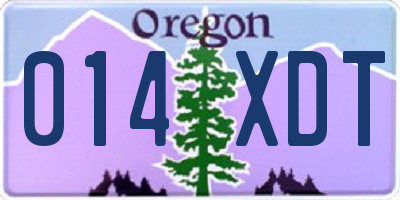 OR license plate 014XDT