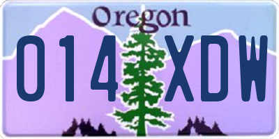 OR license plate 014XDW