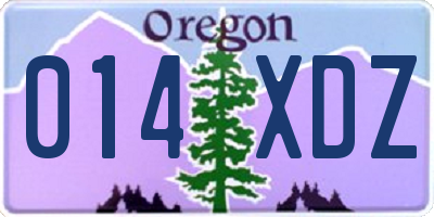 OR license plate 014XDZ