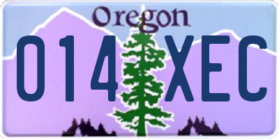 OR license plate 014XEC