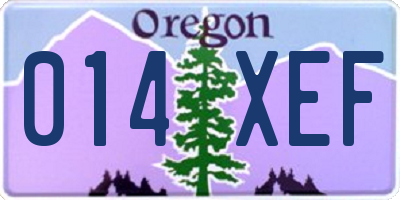 OR license plate 014XEF