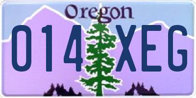 OR license plate 014XEG