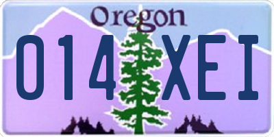OR license plate 014XEI