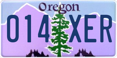 OR license plate 014XER