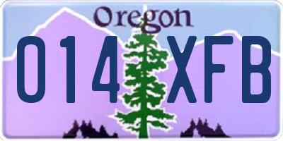 OR license plate 014XFB