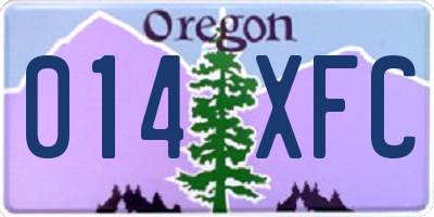 OR license plate 014XFC