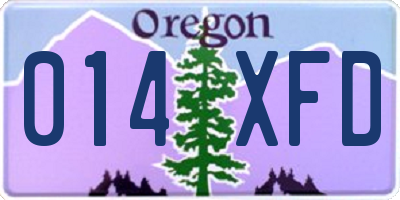 OR license plate 014XFD