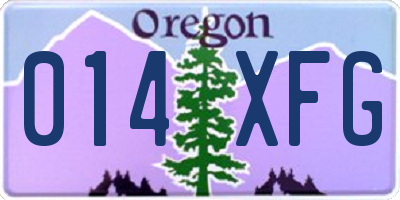 OR license plate 014XFG