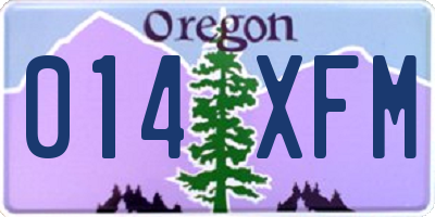OR license plate 014XFM