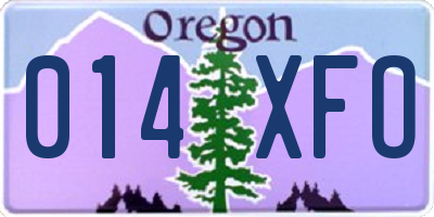 OR license plate 014XFO