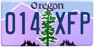 OR license plate 014XFP
