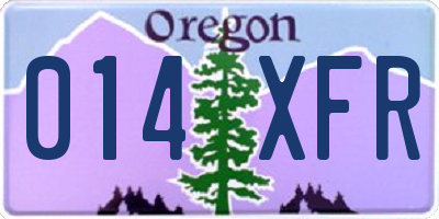 OR license plate 014XFR